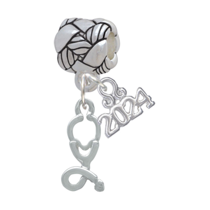 Delight Jewelry Plated Stethoscope Woven Rope Charm Bead Dangle with Year 2024 Image 1