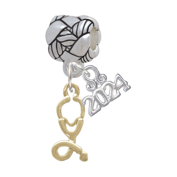 Delight Jewelry Plated Stethoscope Woven Rope Charm Bead Dangle with Year 2024 Image 4