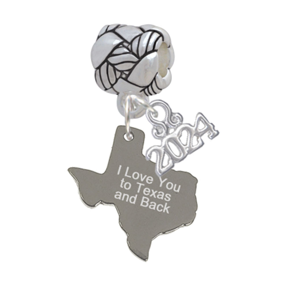 Delight Jewelry Stainless Steel Texas - Woven Rope Charm Bead Dangle with Year 2024 Image 4