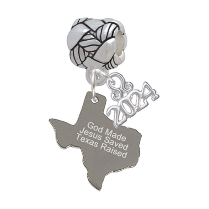 Delight Jewelry Stainless Steel Texas - Woven Rope Charm Bead Dangle with Year 2024 Image 6