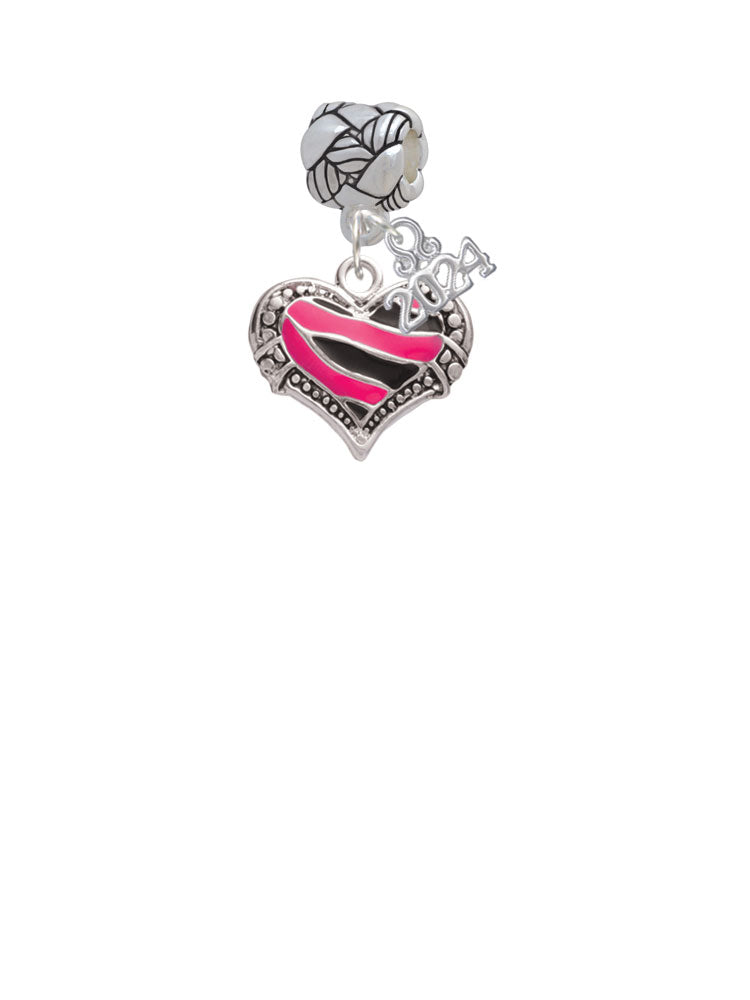 Delight Jewelry Plated Enamel Tiger Print Heart Woven Rope Charm Bead Dangle with Year 2024 Image 2