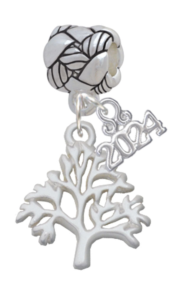 Delight Jewelry Plated Medium Tree of Life Woven Rope Charm Bead Dangle with Year 2024 Image 1