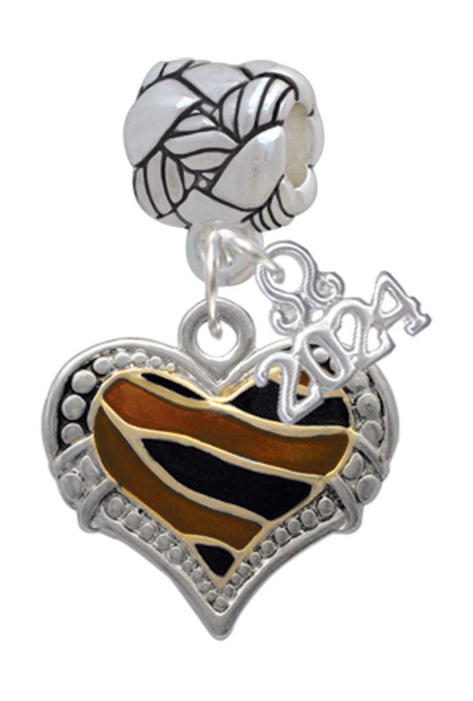 Delight Jewelry Plated Enamel Tiger Print Heart Woven Rope Charm Bead Dangle with Year 2024 Image 4