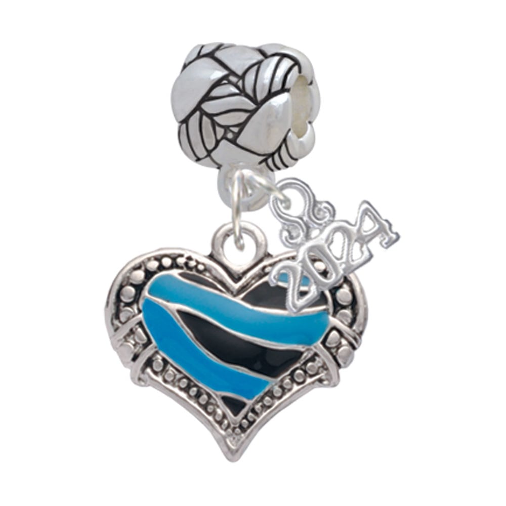 Delight Jewelry Plated Enamel Tiger Print Heart Woven Rope Charm Bead Dangle with Year 2024 Image 1