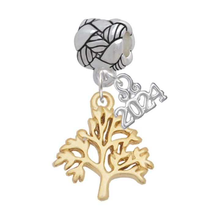 Delight Jewelry Plated Medium Tree of Life Woven Rope Charm Bead Dangle with Year 2024 Image 4