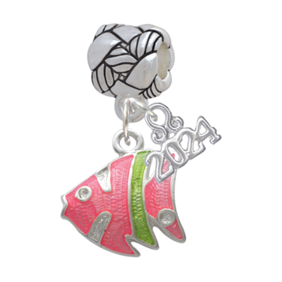 Delight Jewelry Silvertone Enamel Tropical Fish Woven Rope Charm Bead Dangle with Year 2024 Image 1