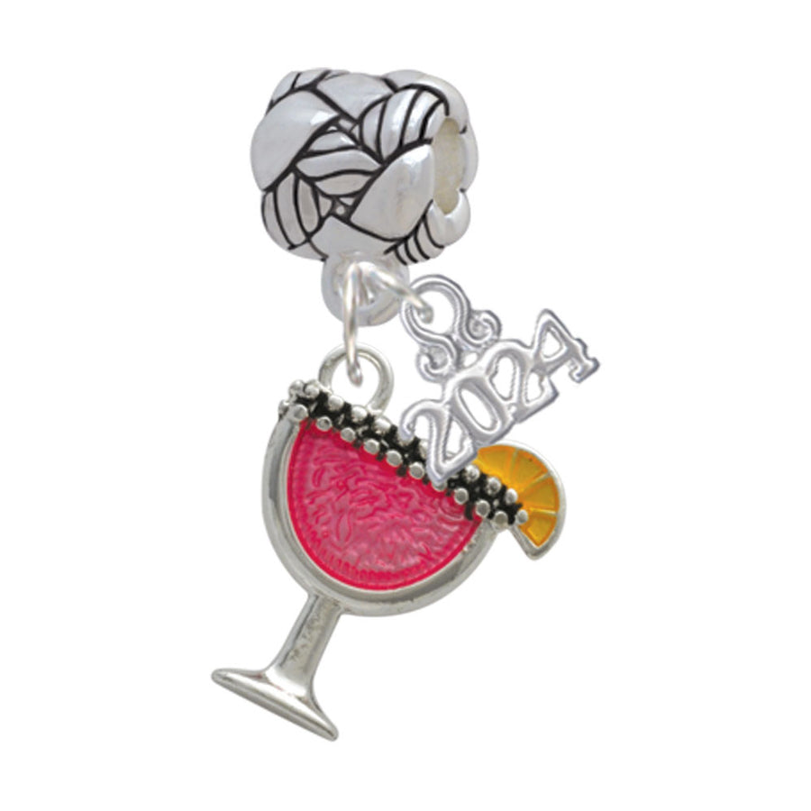 Delight Jewelry Silvertone Enamel Tropical Drink Woven Rope Charm Bead Dangle with Year 2024 Image 1