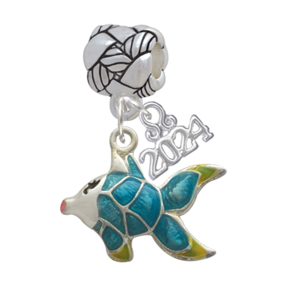 Delight Jewelry Silvertone Enamel Tropical Fish Woven Rope Charm Bead Dangle with Year 2024 Image 1