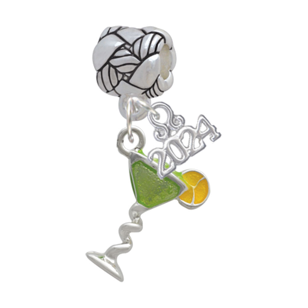 Delight Jewelry Silvertone Enamel Tropical Drink Woven Rope Charm Bead Dangle with Year 2024 Image 1