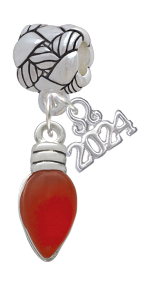 Delight Jewelry Silvertone Christmas Lights - Resin Woven Rope Charm Bead Dangle with Year 2024 Image 1