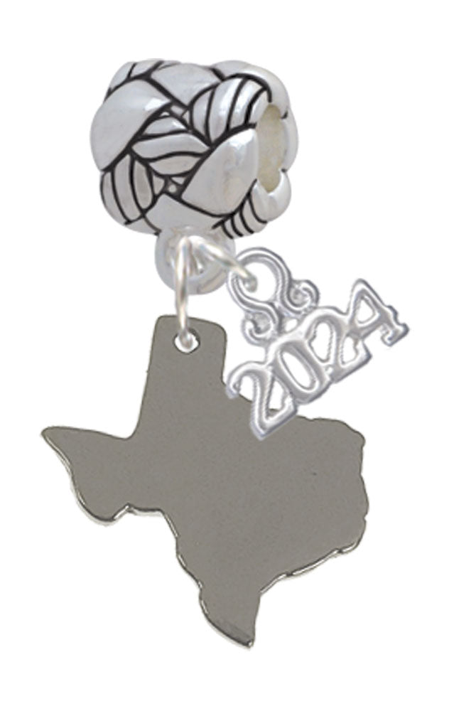 Delight Jewelry Stainless Steel Texas Shape - Woven Rope Charm Bead Dangle with Year 2024 Image 1