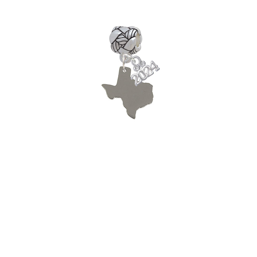 Delight Jewelry Stainless Steel Texas Shape - Woven Rope Charm Bead Dangle with Year 2024 Image 2