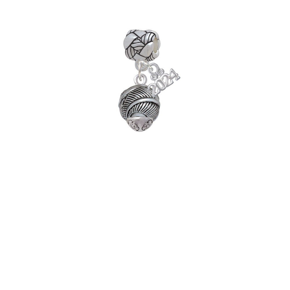 Delight Jewelry Silvertone Feather Spinner Woven Rope Charm Bead Dangle with Year 2024 Image 2