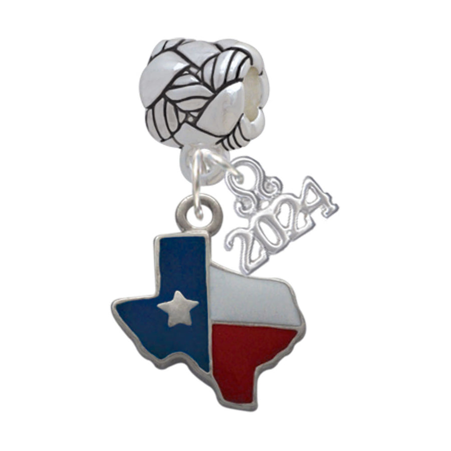 Delight Jewelry Silvertone Enamel Lone Star Texas Woven Rope Charm Bead Dangle with Year 2024 Image 1