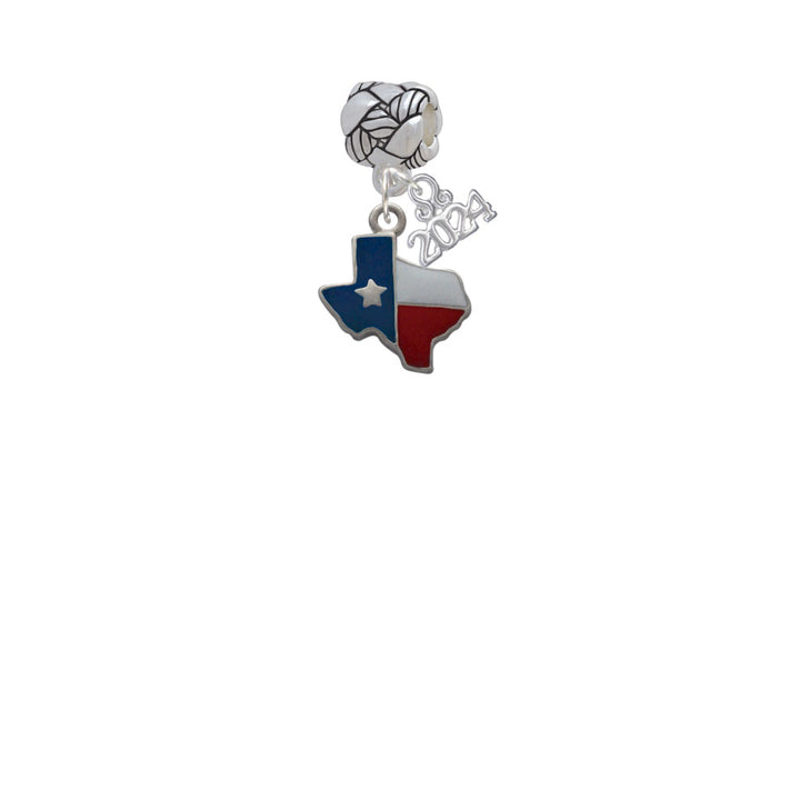 Delight Jewelry Silvertone Enamel Lone Star Texas Woven Rope Charm Bead Dangle with Year 2024 Image 2