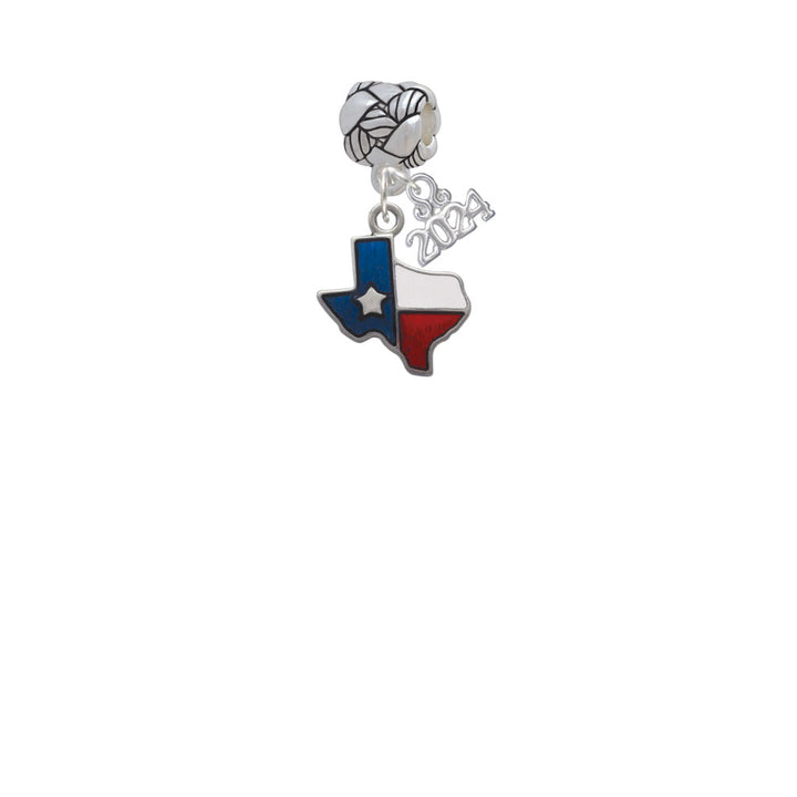 Delight Jewelry Silvertone Translucent Texas - Lone Star Woven Rope Charm Bead Dangle with Year 2024 Image 2