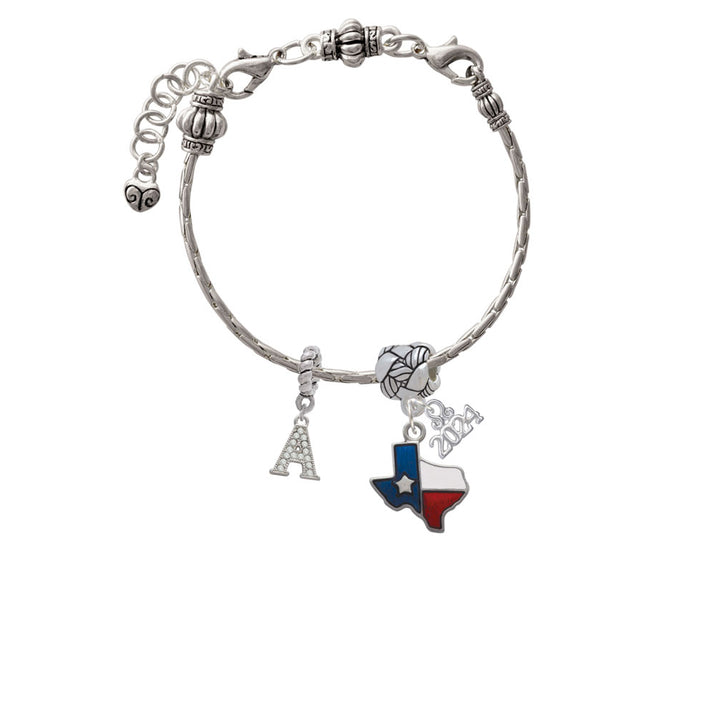 Delight Jewelry Silvertone Translucent Texas - Lone Star Woven Rope Charm Bead Dangle with Year 2024 Image 3