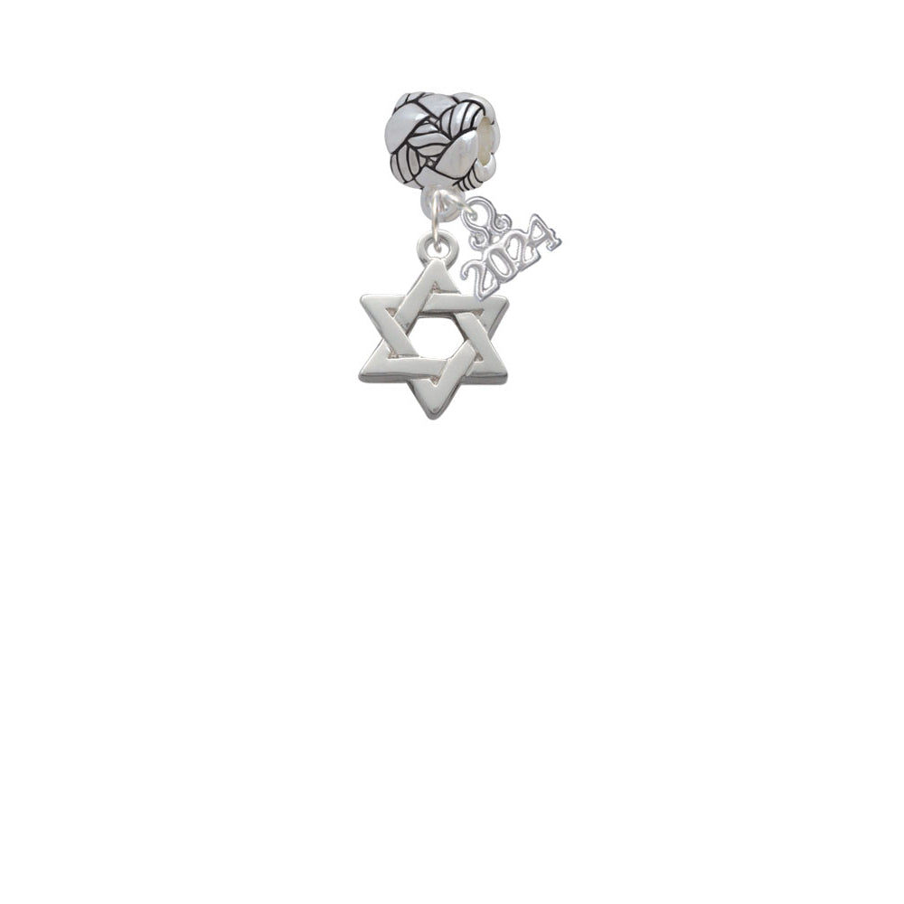 Delight Jewelry Silvertone Star Of David Woven Rope Charm Bead Dangle with Year 2024 Image 2