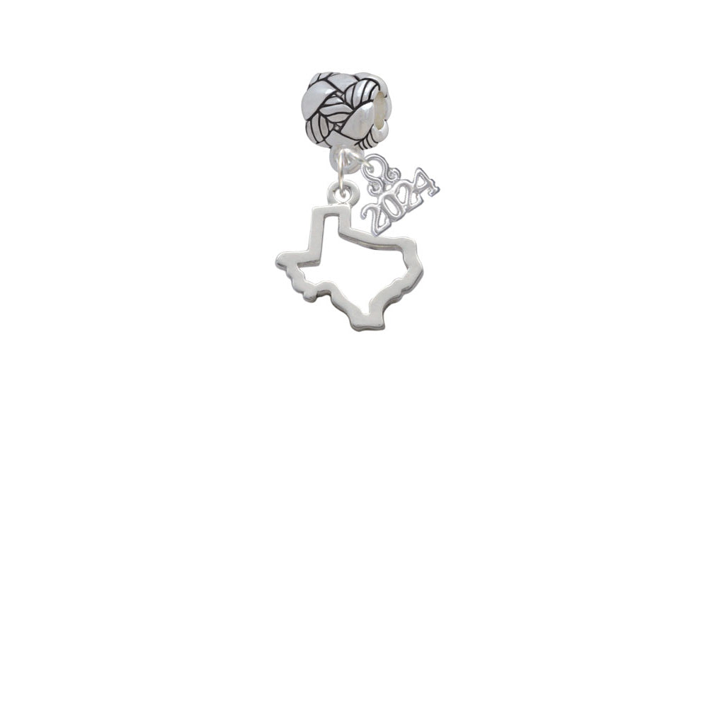 Delight Jewelry Silvertone Texas Outline Woven Rope Charm Bead Dangle with Year 2024 Image 2