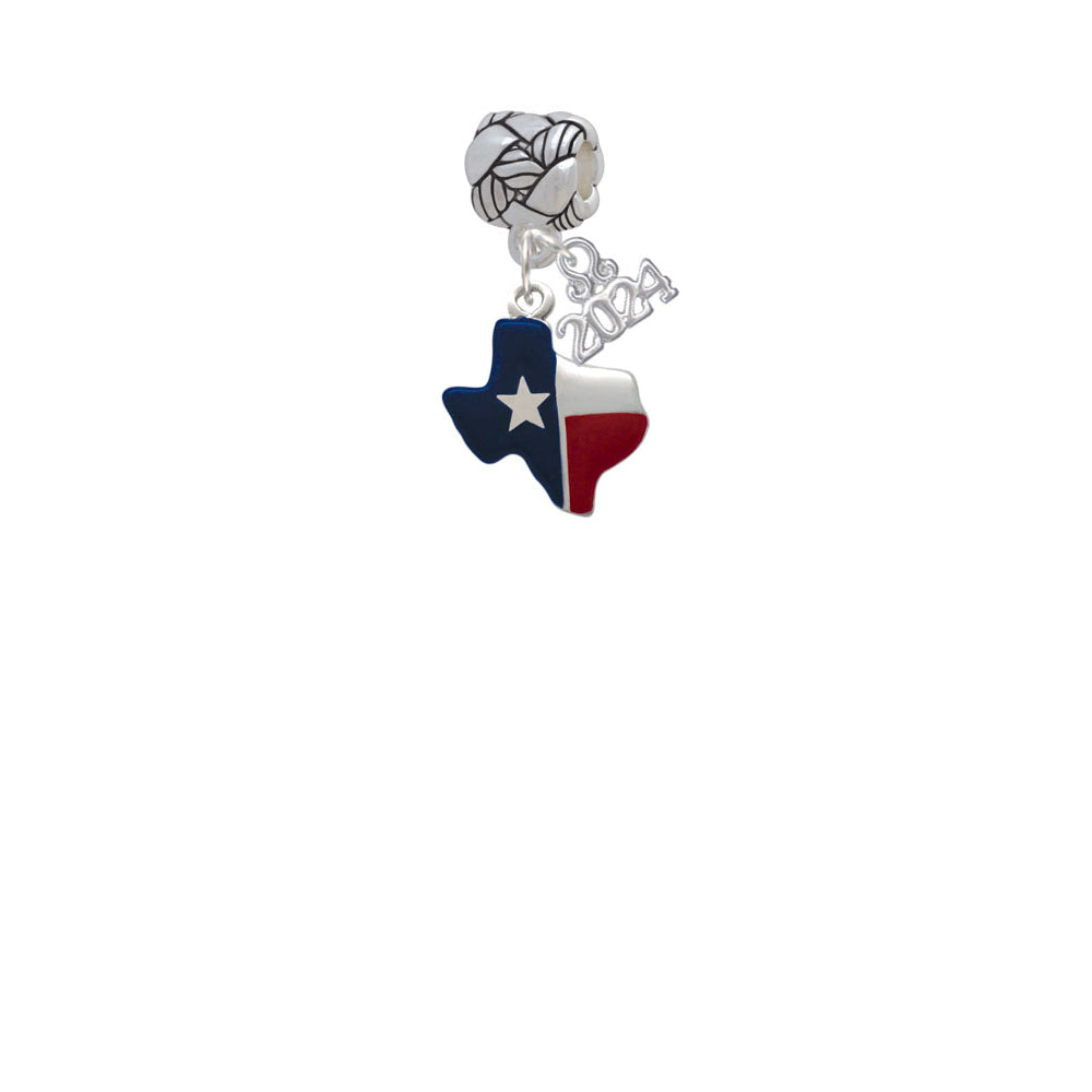Delight Jewelry Silvertone Red and Blue Texas Woven Rope Charm Bead Dangle with Year 2024 Image 2
