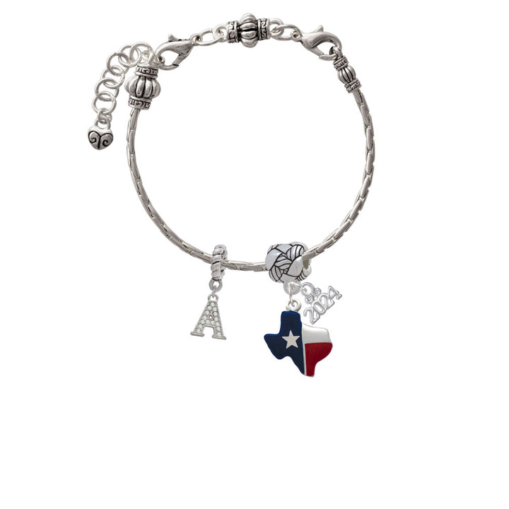 Delight Jewelry Silvertone Red and Blue Texas Woven Rope Charm Bead Dangle with Year 2024 Image 3
