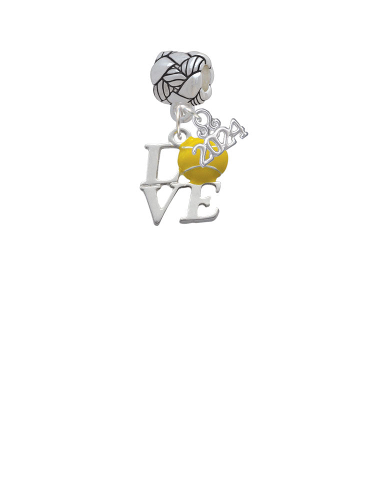 Delight Jewelry Silvertone Love with Tennis Ball Woven Rope Charm Bead Dangle with Year 2024 Image 2