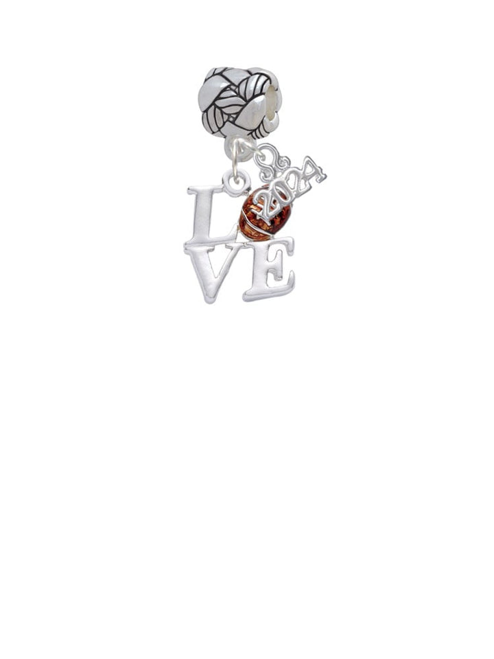Delight Jewelry Silvertone Love with Football Woven Rope Charm Bead Dangle with Year 2024 Image 2