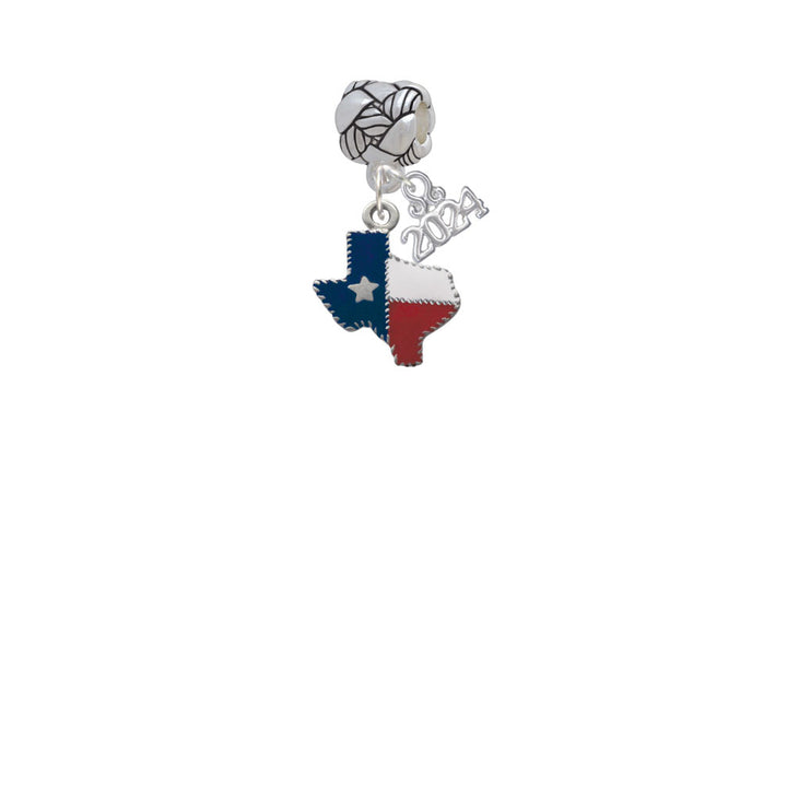 Delight Jewelry Silvertone Texas with Rope Border Woven Rope Charm Bead Dangle with Year 2024 Image 2