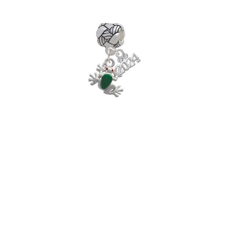 Delight Jewelry Silvertone Mini Green Tree Frog Woven Rope Charm Bead Dangle with Year 2024 Image 2