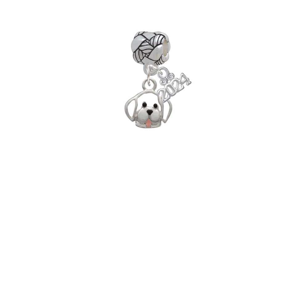 Delight Jewelry Silvertone Small Outline Dog Face Woven Rope Charm Bead Dangle with Year 2024 Image 2
