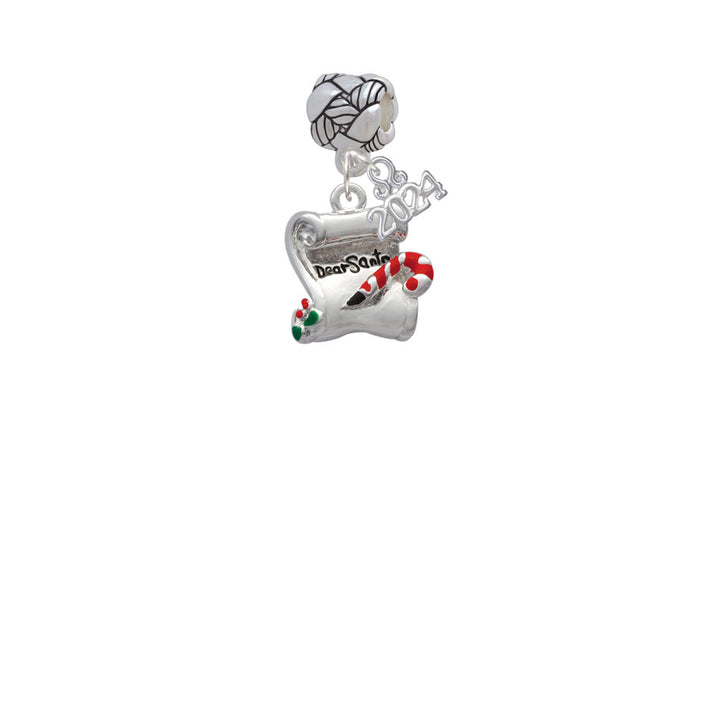 Delight Jewelry Silvertone Letter to Santa Woven Rope Charm Bead Dangle with Year 2024 Image 2