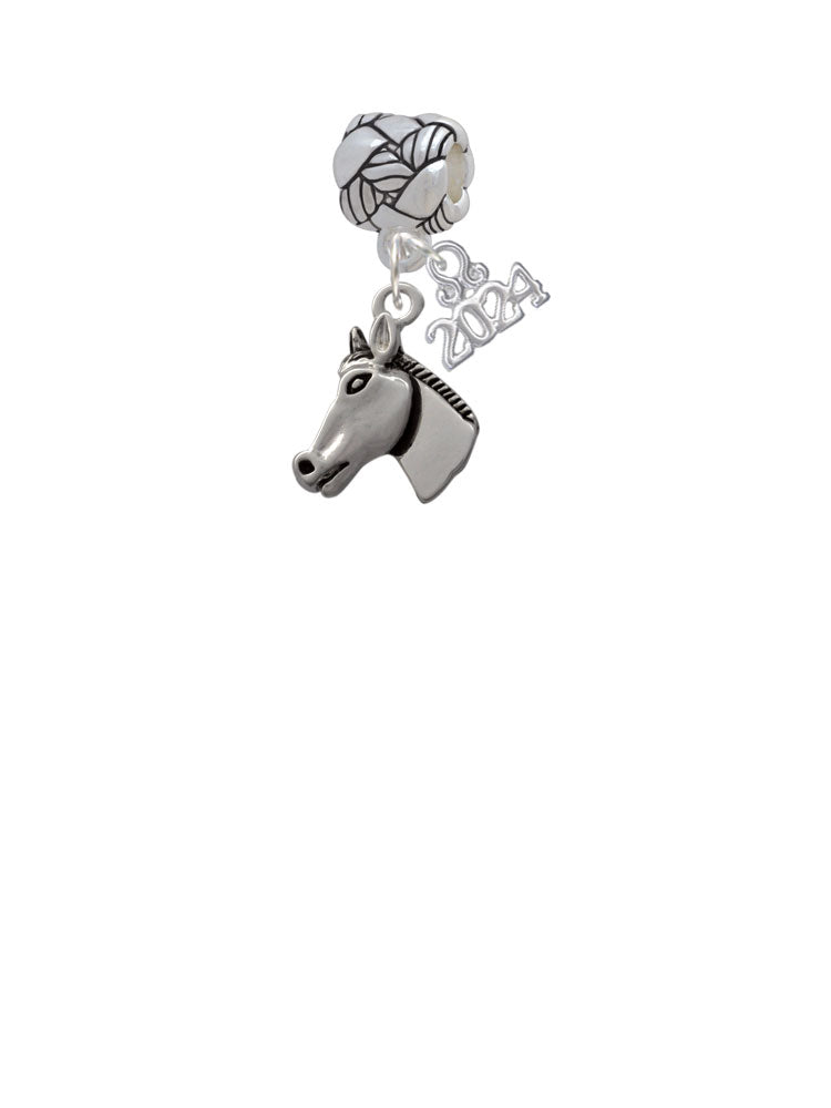 Delight Jewelry Silvertone Horse Head Woven Rope Charm Bead Dangle with Year 2024 Image 2