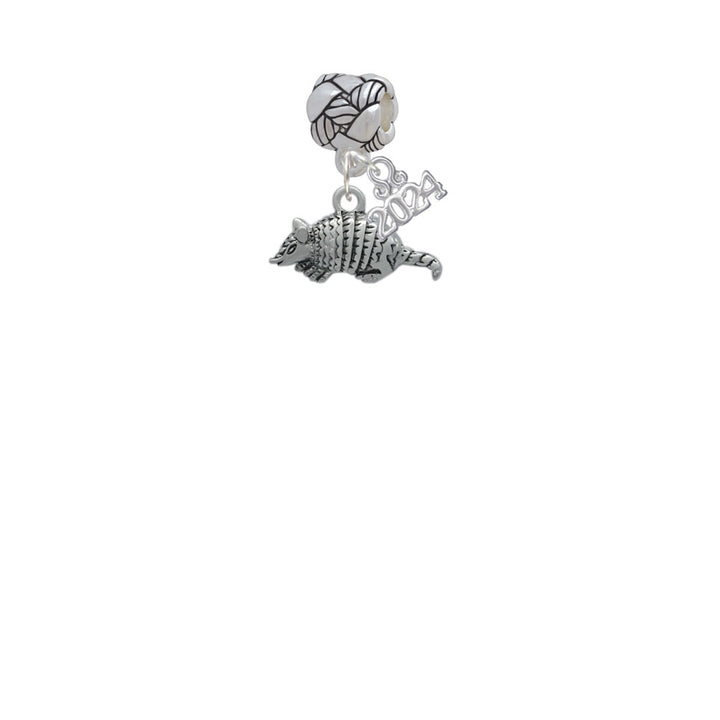 Delight Jewelry Silvertone Small Armadillo Woven Rope Charm Bead Dangle with Year 2024 Image 2