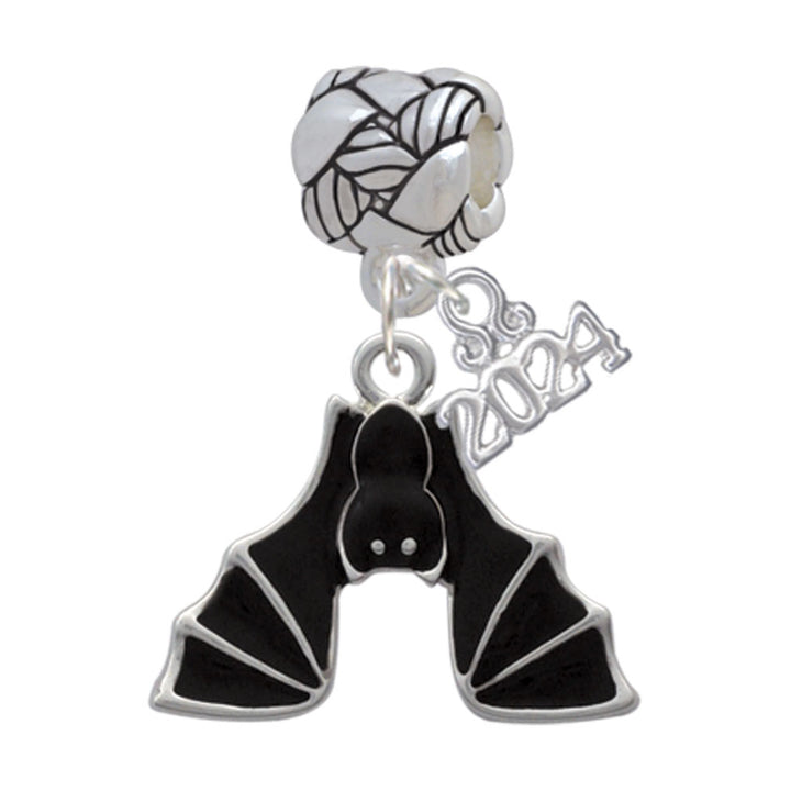 Delight Jewelry Silvertone Hanging Bat Woven Rope Charm Bead Dangle with Year 2024 Image 1