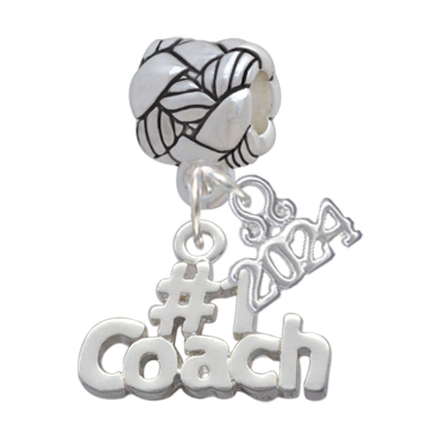 Delight Jewelry Silvertone 1 Coach Woven Rope Charm Bead Dangle with Year 2024 Image 1