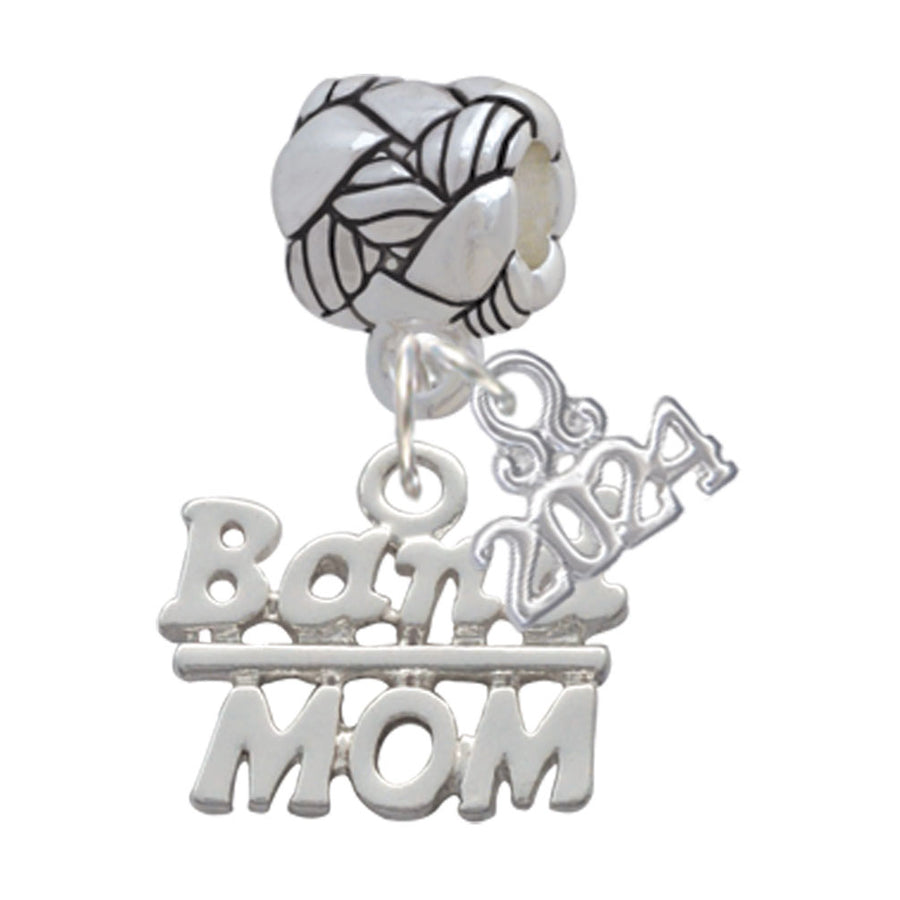 Delight Jewelry Silvertone Band Mom Woven Rope Charm Bead Dangle with Year 2024 Image 1