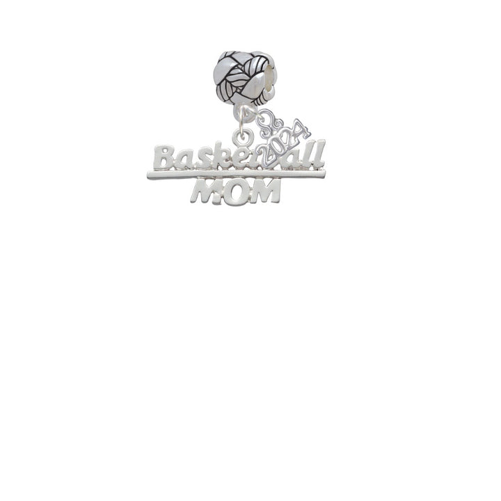 Delight Jewelry Silvertone Basketball Mom Woven Rope Charm Bead Dangle with Year 2024 Image 2
