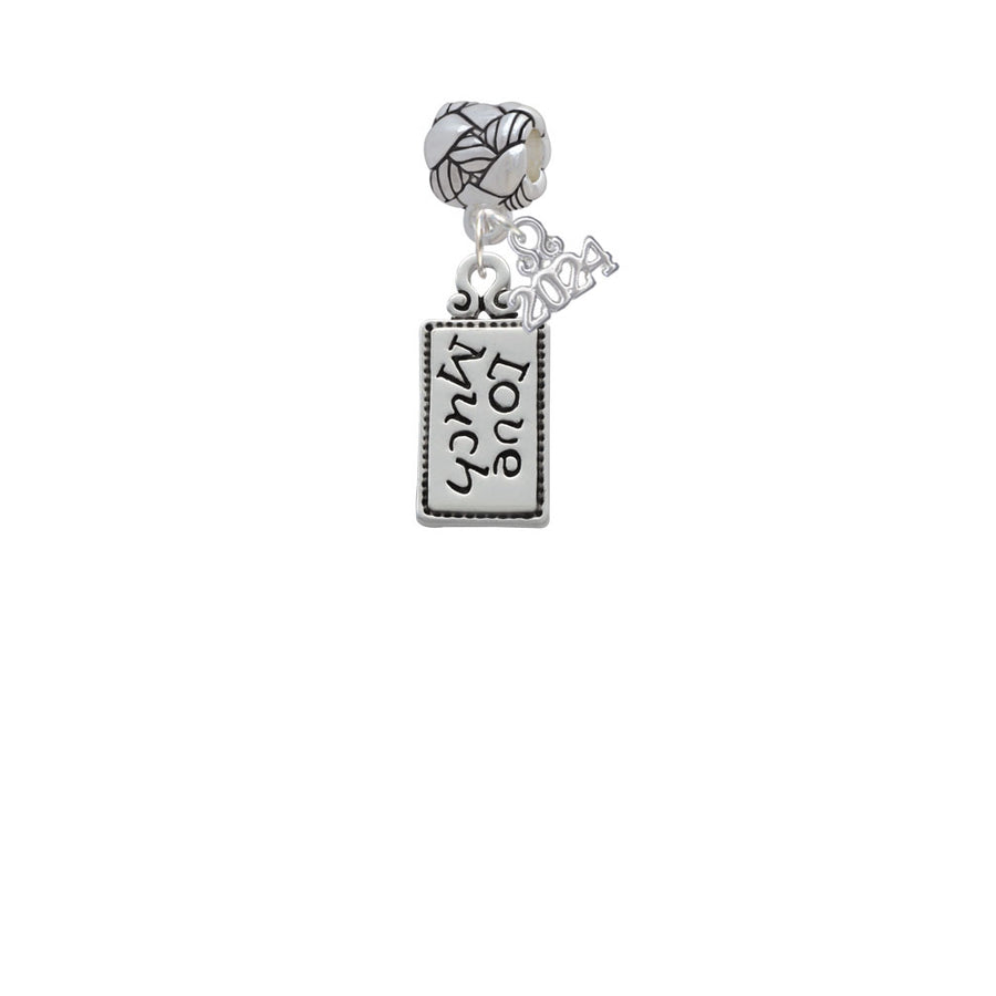 Delight Jewelry Silvertone Love Much Woven Rope Charm Bead Dangle with Year 2024 Image 1
