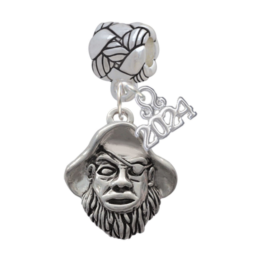 Delight Jewelry Silvertone Large Pirate - Mascot Woven Rope Charm Bead Dangle with Year 2024 Image 1