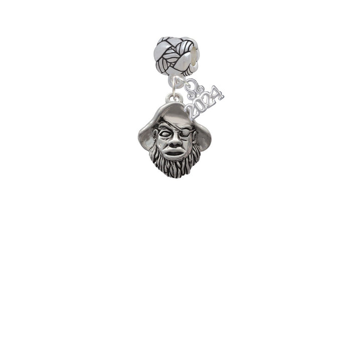 Delight Jewelry Silvertone Large Pirate - Mascot Woven Rope Charm Bead Dangle with Year 2024 Image 2