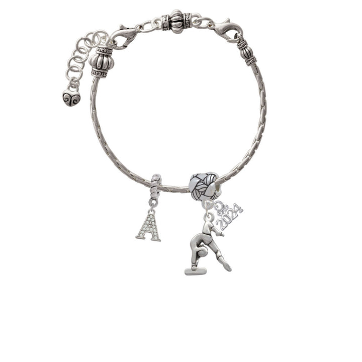 Delight Jewelry Silvertone Gymnast Balance Beam Woven Rope Charm Bead Dangle with Year 2024 Image 3