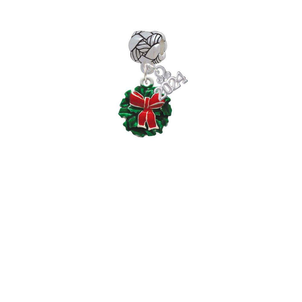 Delight Jewelry Enamel Wreath with Bow Woven Rope Charm Bead Dangle with Year 2024 Image 2