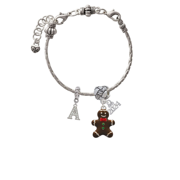Delight Jewelry Enamel Gingerbread Boy Woven Rope Charm Bead Dangle with Year 2024 Image 3