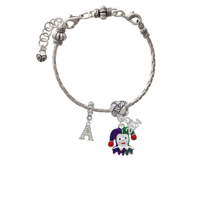 Delight Jewelry Silvertone Mardi Gras Jester Woven Rope Charm Bead Dangle with Year 2024 Image 3