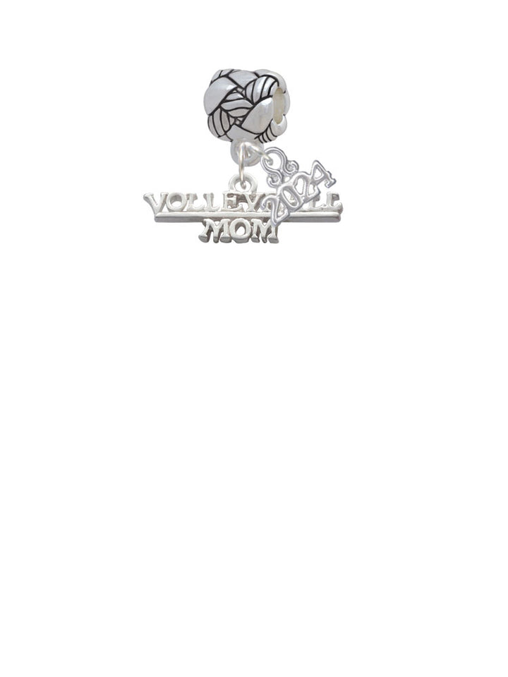 Delight Jewelry Silvertone Volleyball Mom Woven Rope Charm Bead Dangle with Year 2024 Image 2