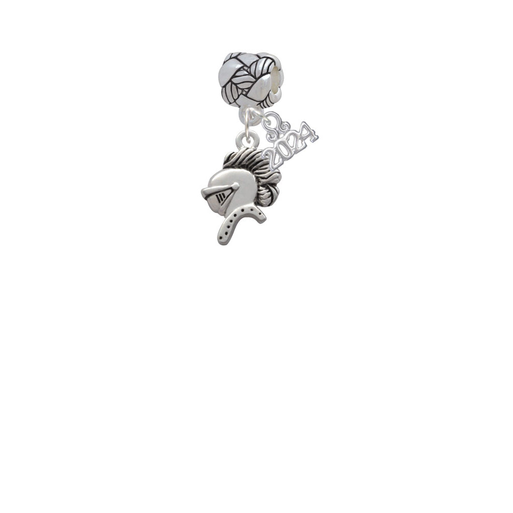Delight Jewelry Silvertone Knight - Mascot Woven Rope Charm Bead Dangle with Year 2024 Image 2