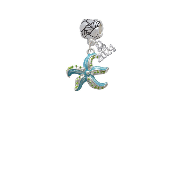 Delight Jewelry Silvertone Hot Blue Starfish - Woven Rope Charm Bead Dangle with Year 2024 Image 2