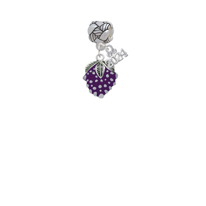 Delight Jewelry Silvertone Purple Grapes Woven Rope Charm Bead Dangle with Year 2024 Image 2