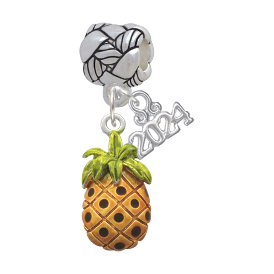 Delight Jewelry Enamel Pineapple Woven Rope Charm Bead Dangle with Year 2024 Image 1