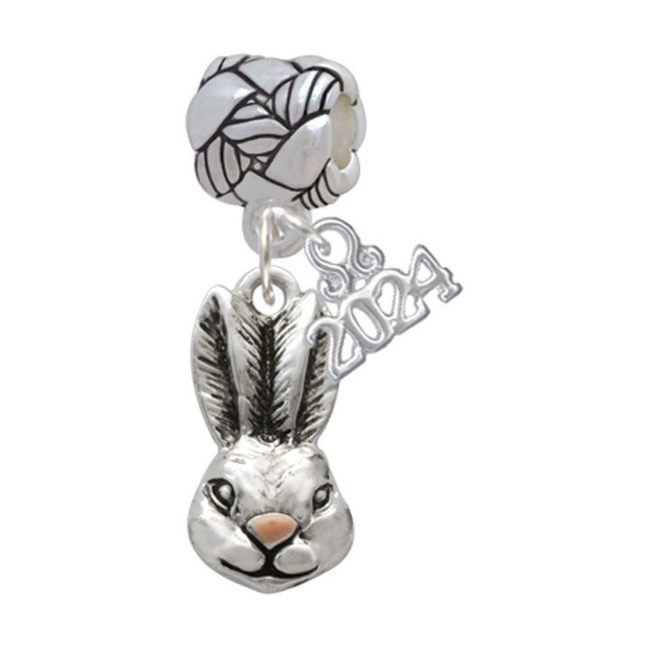 Delight Jewelry Antiqued Bunny Head Woven Rope Charm Bead Dangle with Year 2024 Image 1